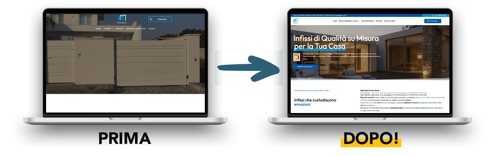 restyling sito web Lecce prima ed dopo